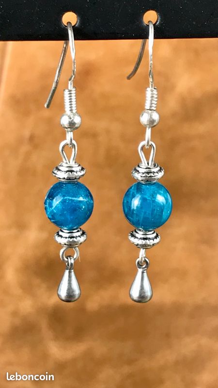 Boucles d’oreilles Apatite bleue (image 2)