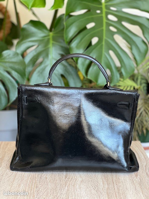 Hermès Kelly 32 noir vintage 1949 – cuir Box (image 2)