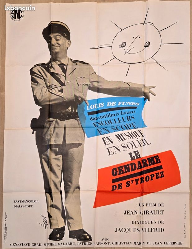 Affiche cinema le gendarme se saint Tropez 120x160 (image 1)