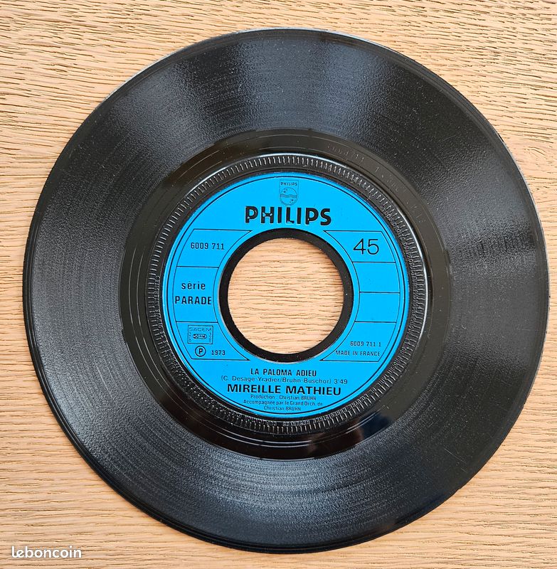 Lot 7 disques vinyle - 45 Tours - pour Juke-box : Christophe - Nicoletta - Richard Antony - Mireille Mathieu - Démis Roussos - Chantal Goya (image 9)