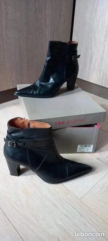 Bottines noires taille 37 avec fermeture éclair Marque San