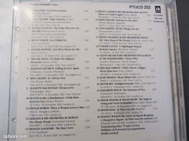 Cd audio UK 25 chansons love song 1930 (image 5)