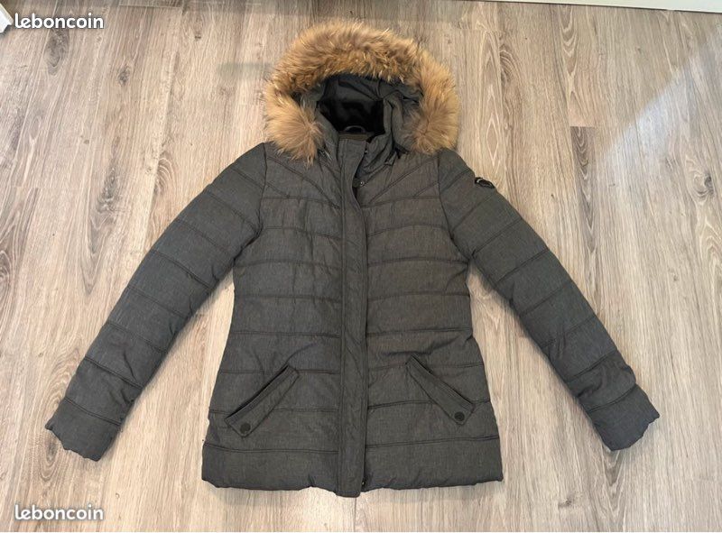 Doudoune parka manteau SUD EXPRESS gris anthracite (Neuf