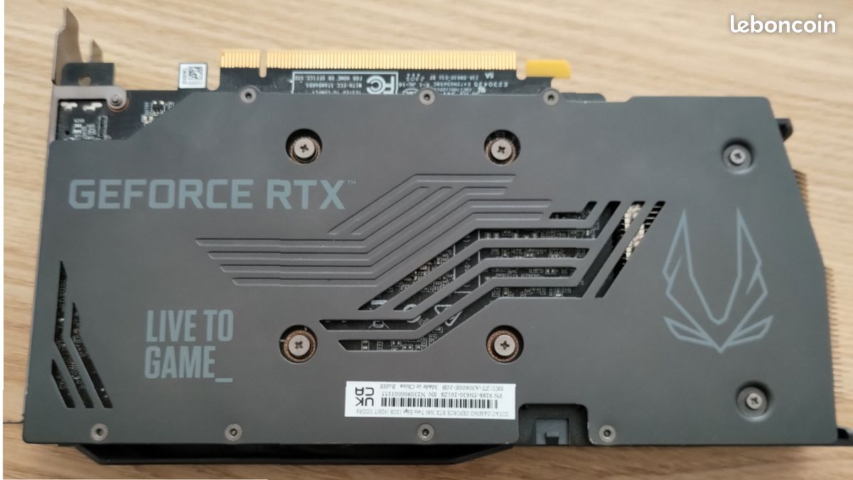 Carte Graphique ZOTAC RTX 3060 12 Go - Occasion - NVIDIA