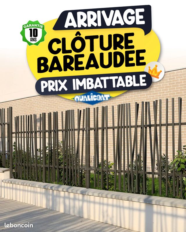 Ensemble Cloture barreaudee RAL7016 pret a poser Nice-Nord (image 3)