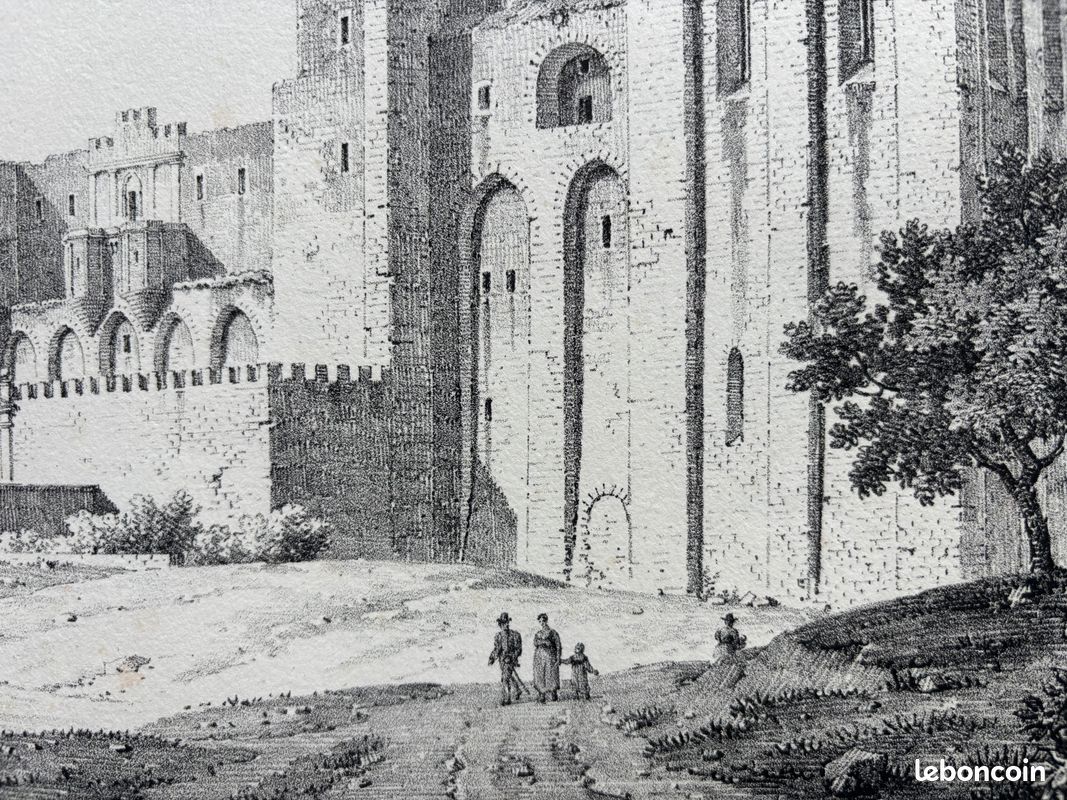 Gravure Avignon Palais des Papes 1818 (image 4)