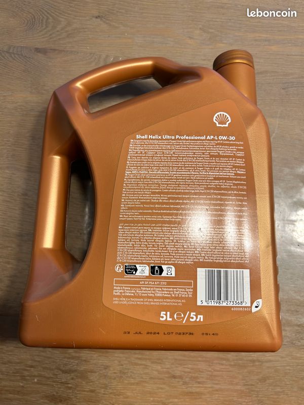Huile moteur Shell Helix Ultra 0w30 (image 2)