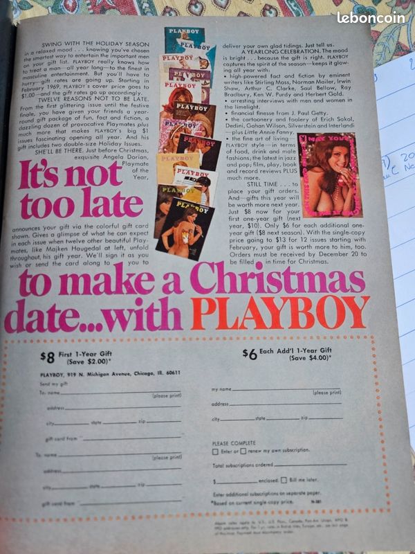 Play Boy 15th holiday anniversary issue janvier 1969 (image 9)