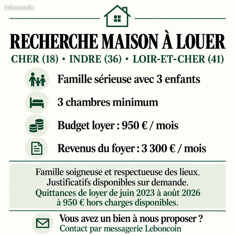 Maison 5 pièces 100 m² · à Bourges · 100 m² · 950 €/mois