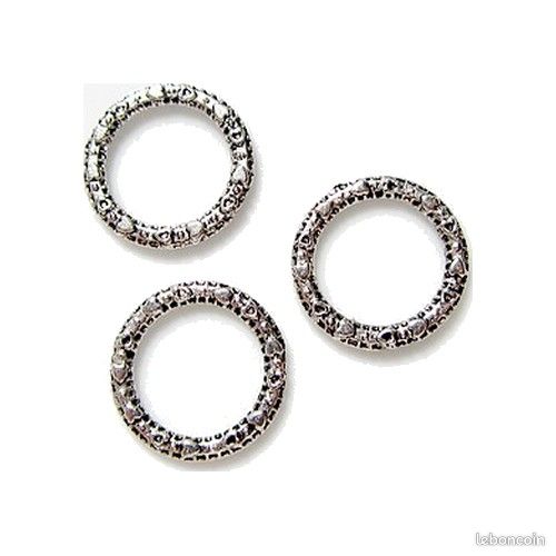10 Perles connecteur entre-deux _ Anneau Fermé 14,5mm _ Apprêts bijoux _ A156 (image 3)