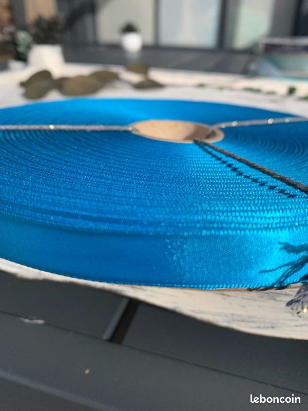 Satin 10 millimètres bleu canard (image 1)