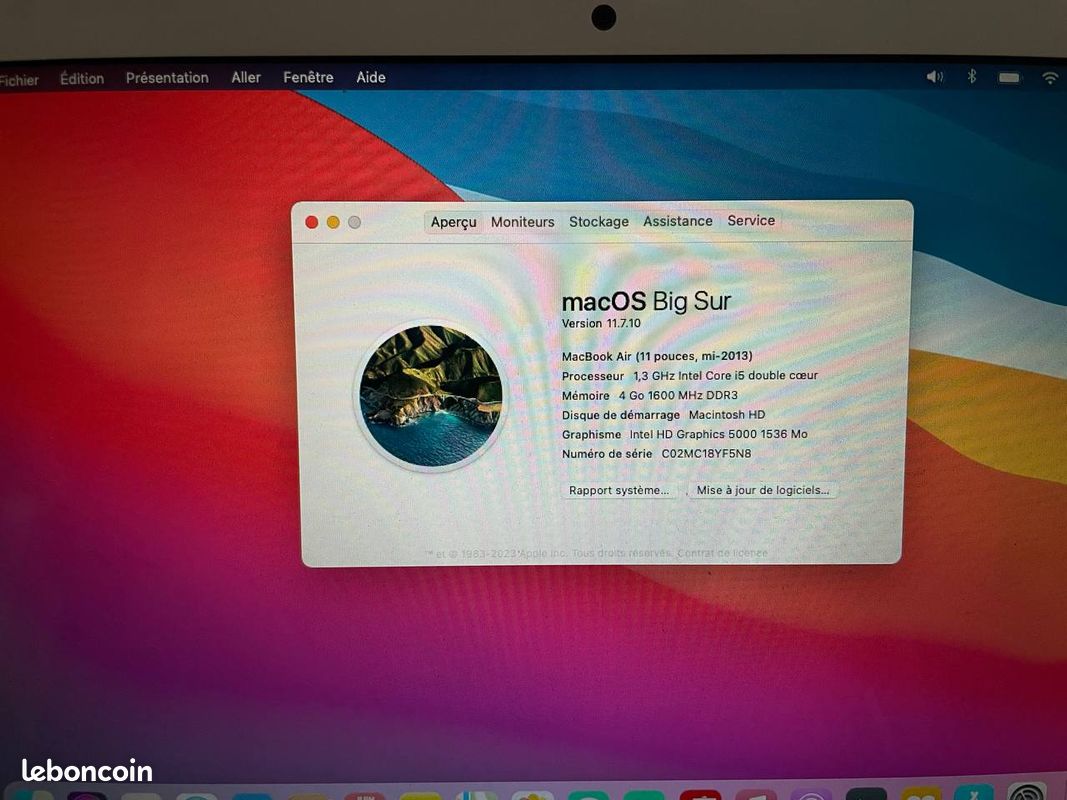 MacBook Air mi-2013 i5 4gb 128 gb - Très bon état (image 4)
