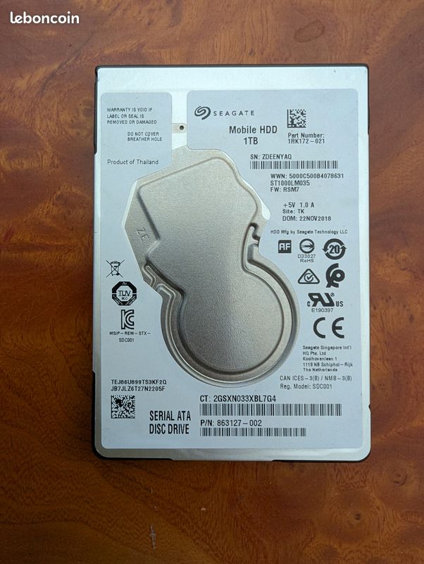 Disque Dur Interne Seagate 1 To ST1000LM024 - 2,5 Pouces - SATA - Occasion