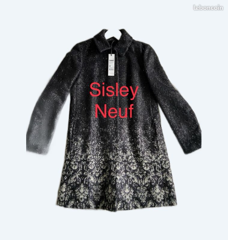 Neuve Sisley veste longue manteau léger mi saison pour cérémonie