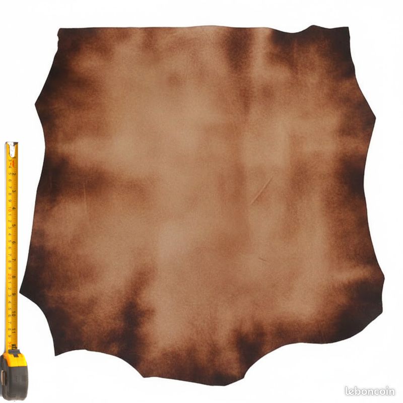 Cuir tannage végétal Marron Antique peau épaisseur 2 mm #1025 (image 1)