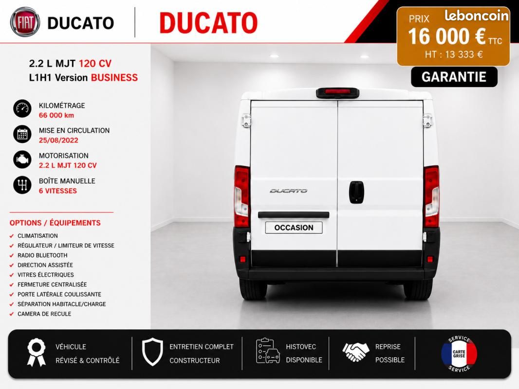 Fiat Ducato 2° Main / 2.2L MJT 120cv Pack business L1H1 CLIM/REGUL/LIMIT IDEM JUMPER BOXER SPRINT... (image 8)