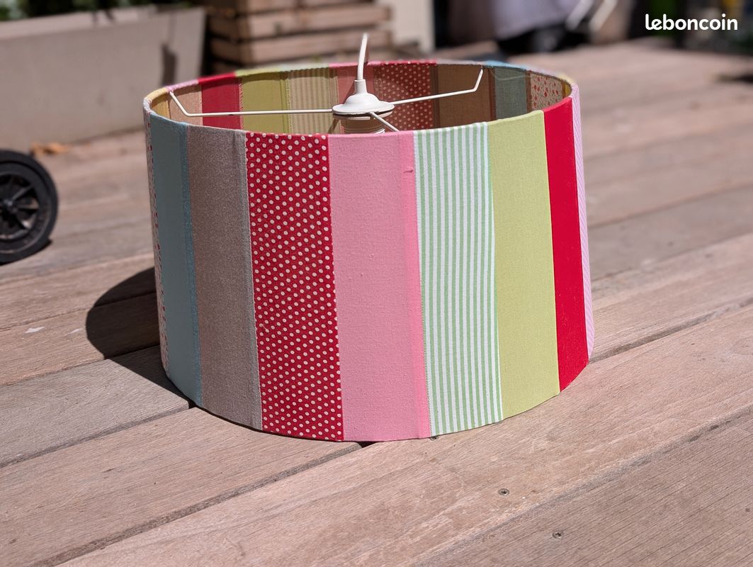 Suspension / abat-jour en tissu multicolore – Bon état (image 2)