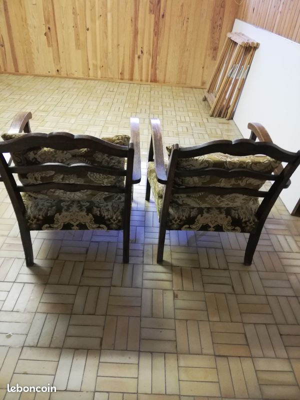 Fauteuils de cheminee en bois (image 3)