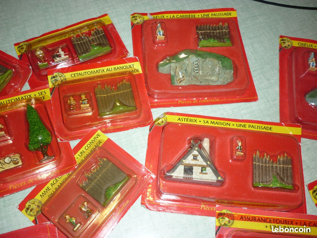 Asterix village résine plomb + figurines + 2 extensions + coffret
