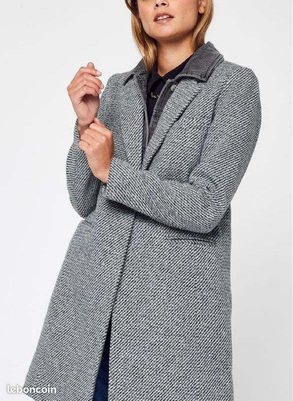 Manteau en laine gris et Parmenture jeans IKKS Vêtements