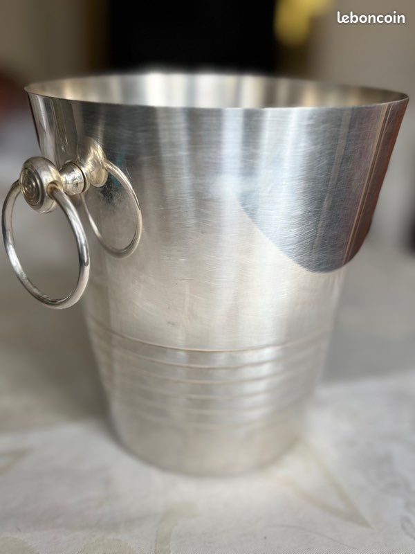 Seau à Glace Saint-Médard – Métal Argenté – 2 Anses – H. 28,5 Cm – Made In France