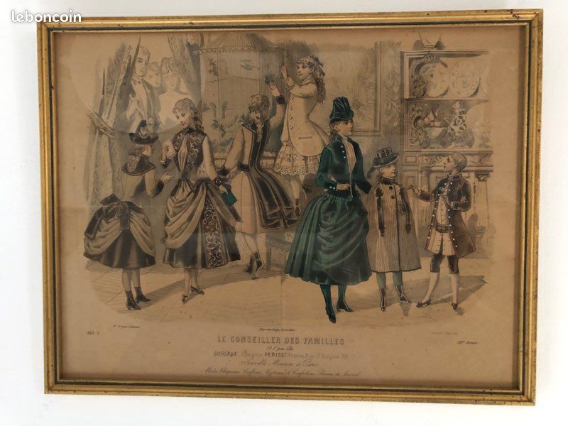 Cadres anciens avec gravures de mode originales (image 2)