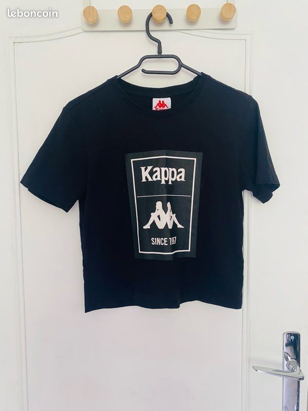 T-shirt Kappa crop top noir 100% coton (image 15)