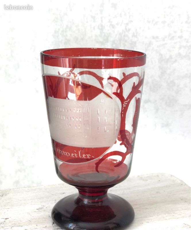 🦋beau verre ancien cristal de bohème 🦋 (image 9)