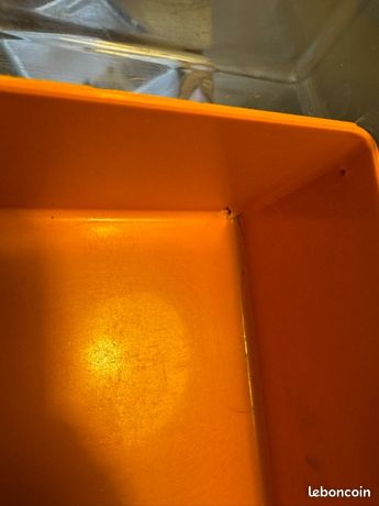Boîtes Vintage Miflex - Lot De 2, Couleur Jaune-orange, En Plastique, Occasion Bon état