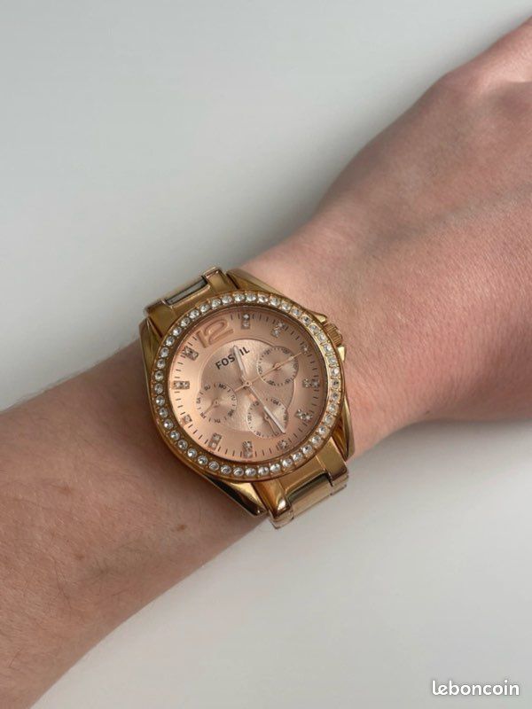 Montre Riley Fossil - or rose - acier inoxydable (image 1)