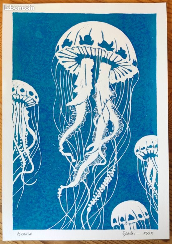 "Pelagia", linogravure originale signée Spada (image 2)