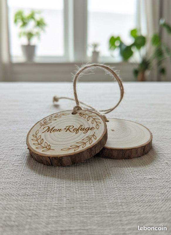 Rondin En Bois Gravé Personnalisé - Cadeau Anniversaire Artisanal Français - Prénom, Date, Message - Diamètre ~20 Cm