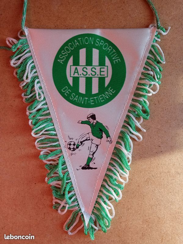 Ancien grand fanion Asse As St Etienne finaliste 1981 palmares vintage