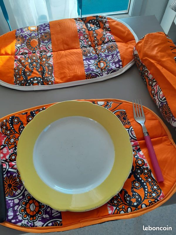 Élégantes pièces Sets de table en tissu africain (image 3)