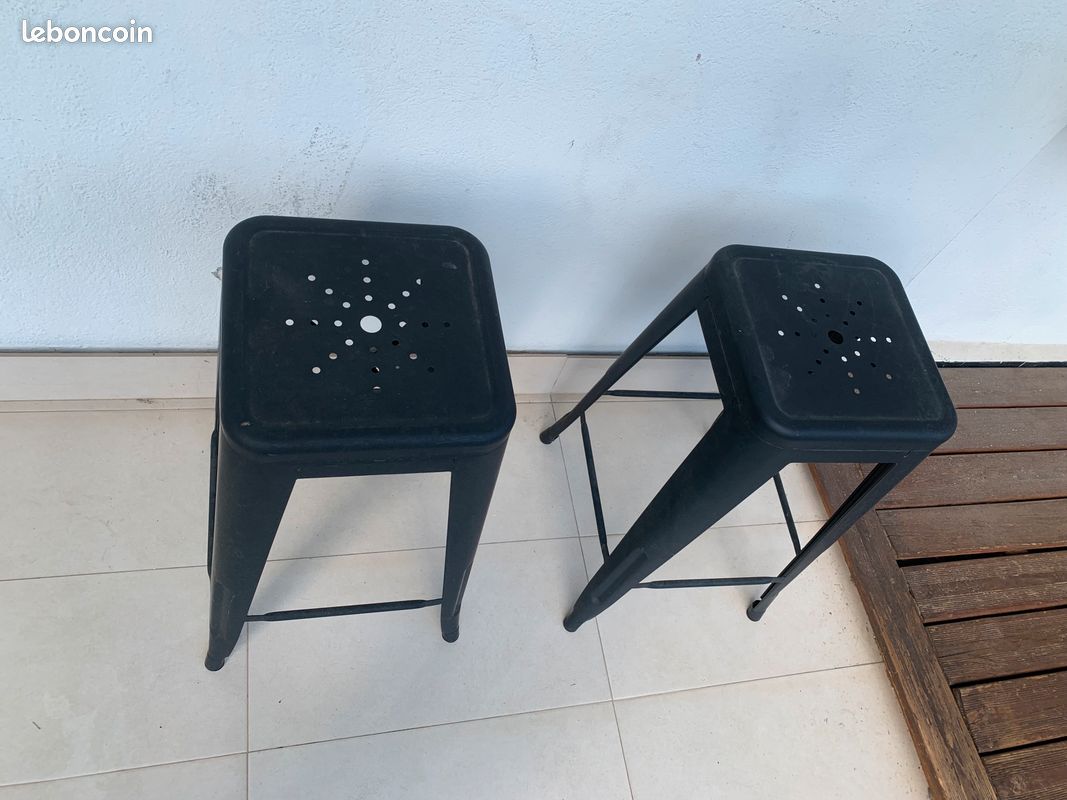Paire de tabouret hauts type TOLIX noirs (image 3)