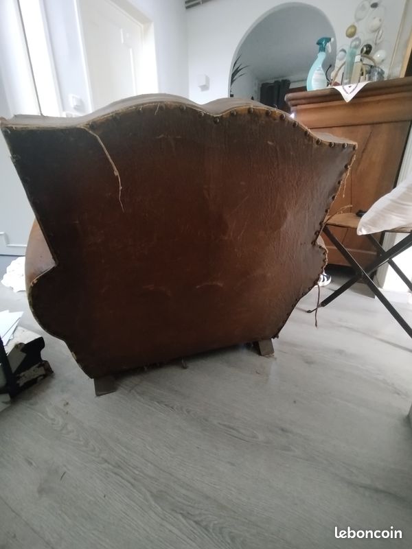 Fauteuil club moustache année 1950 à réfaunover (image 6)