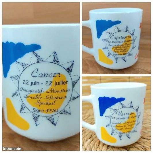 Mug Vintage Arcopal Signe Du Zodiaque Cancer – Collection Rétro Années 70-80