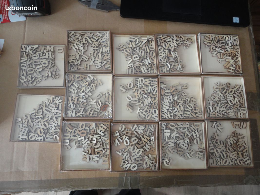 LOT de 2756 lettres alphabets en bois NEUVES (image 2)