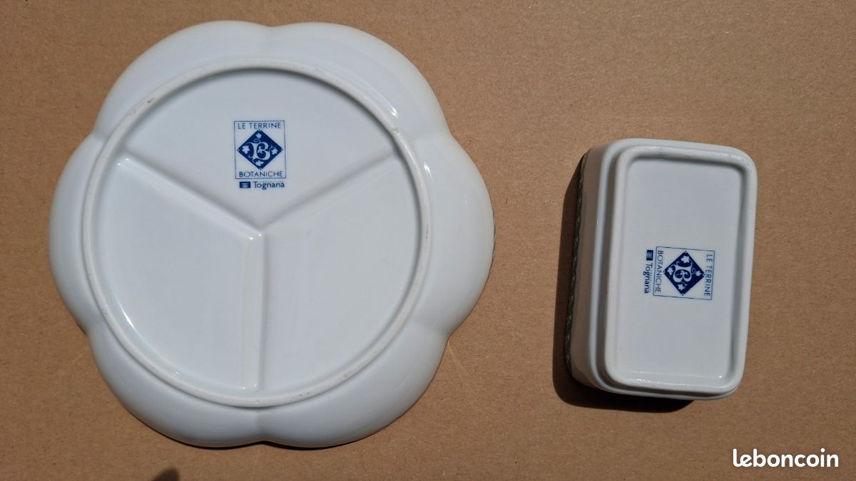 Plat en porcelaine à deux compartiments - Tognana