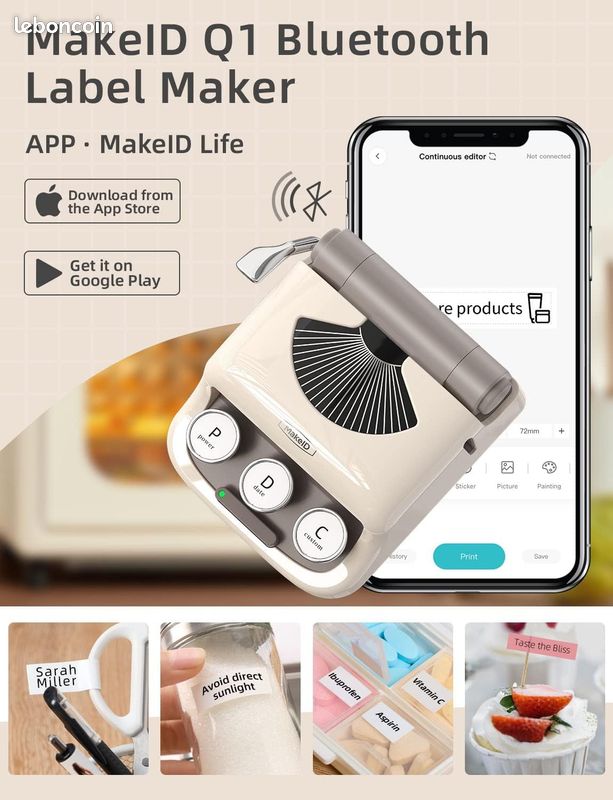 Mini Imprimante Pour IPhone Et Android – étiquettes Et Photos Portable