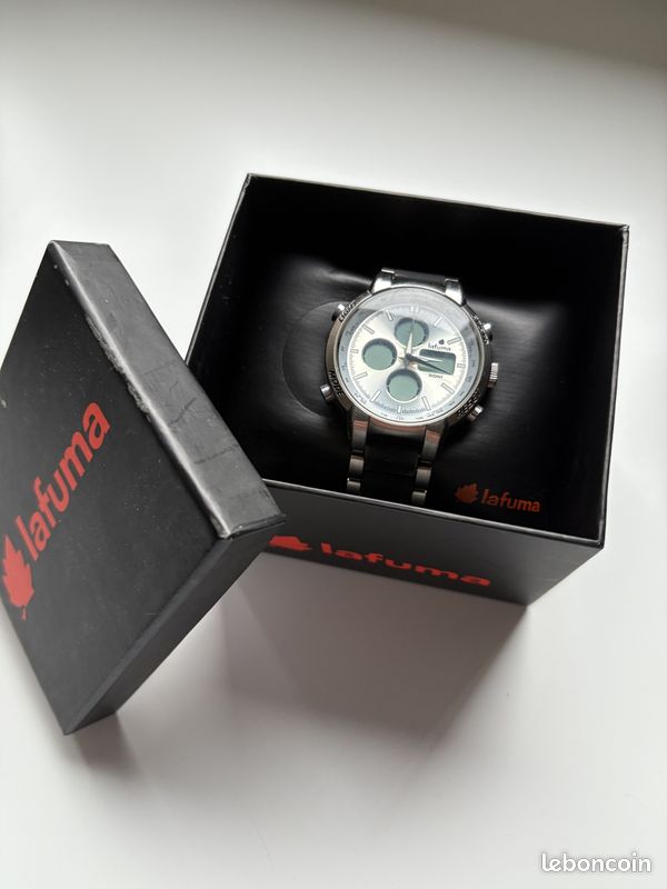 Montre Lafuma F8026 Noire Unisexe – étanche, Boîtier Acier, Bracelet Cuir – Neuve Avec étiquettes