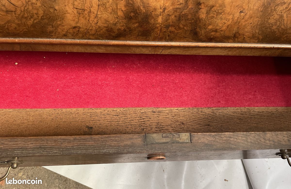 Meuble commode de toilette / coiffeuse en ronce de noyer années 1900 (image 3)