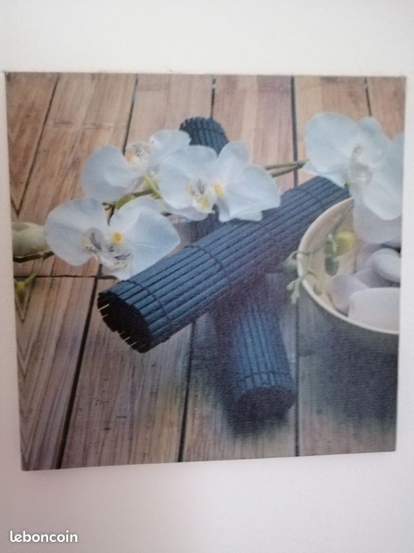 3 Cadres zen bouda orchidée galets 20 x 20cm (image 3)