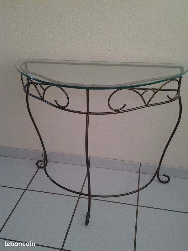Console verre et fer forgé (image 1)