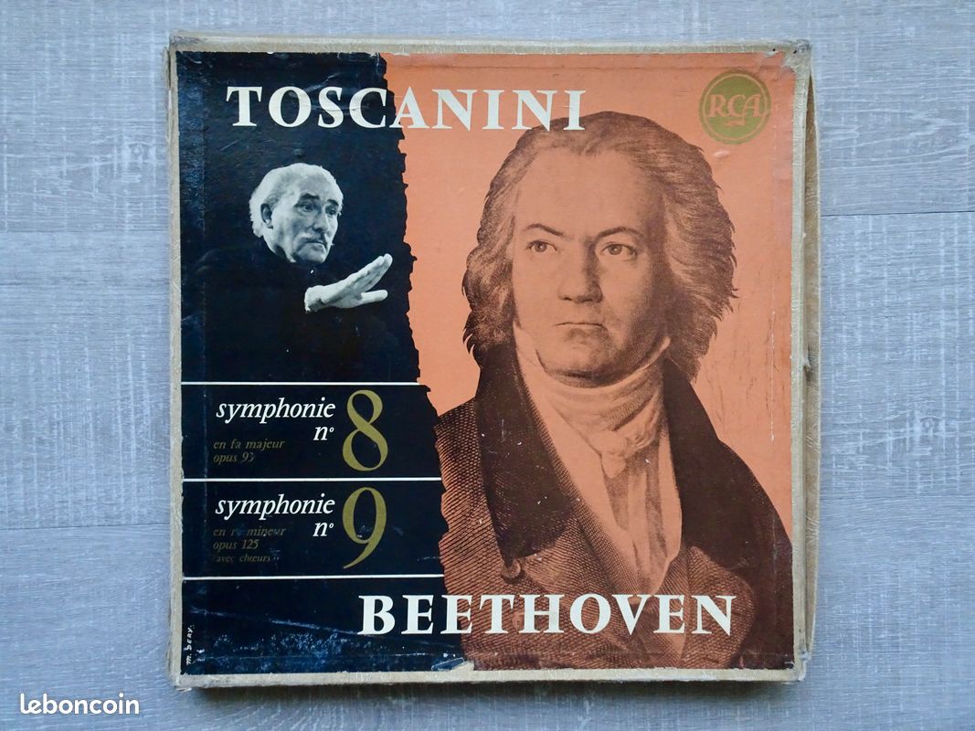 RCA A 630 327 - BEETHOVEN : Symphonie n8 (Op.93) et Symphonie n9 (Op.  125) - Arturo Toscanini - NBC Symphony Orchestra - Coffret de 2 LP - CD -  Musique