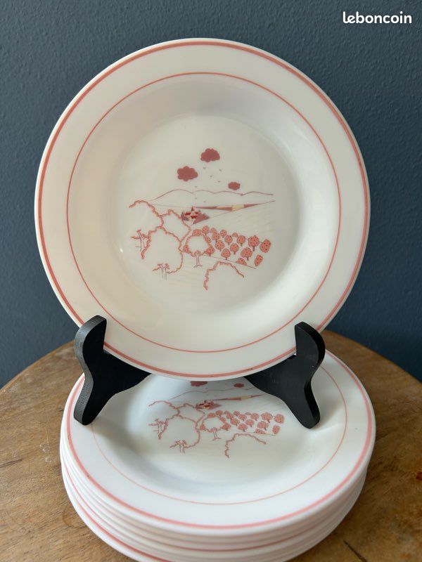 8 assiettes Arcopal vintage (image 1)