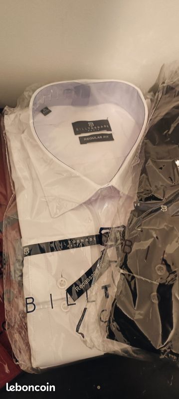 Chemise Homme Blanche Bill Tornade Taille S - Repassage Facile - Coton/polyester - Pour Toutes Occasions