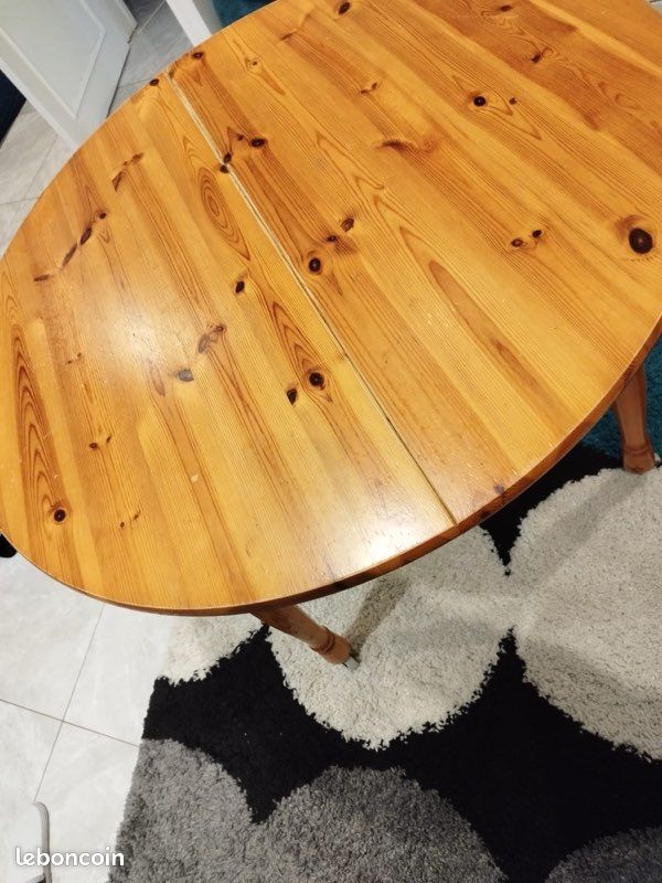 Table à manger en bois massif avec rallonge – 6/8 personnes (image 3)