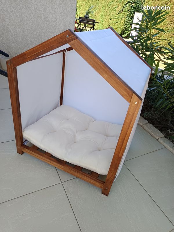Niche d'intérieur pour Chien en Bois et Tissu Style cabane scandinave (image 2)