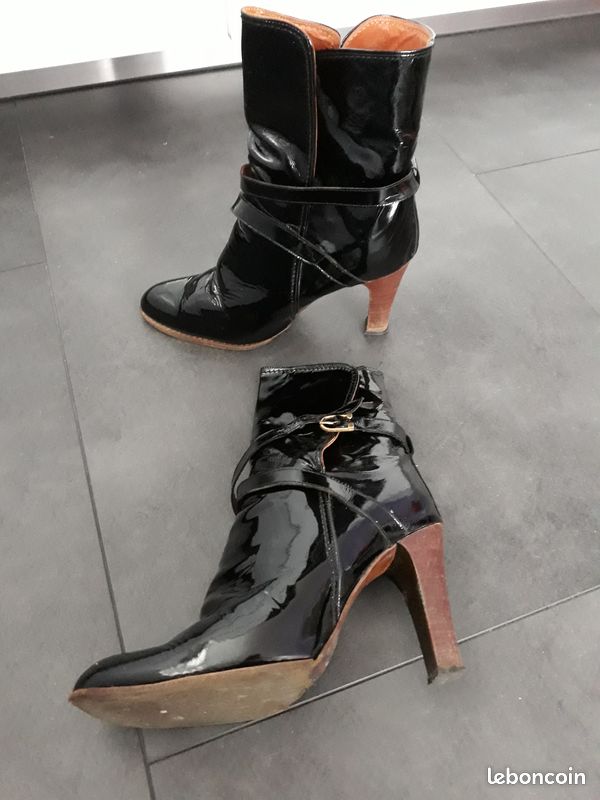 Bottines noires vernies (image 2)